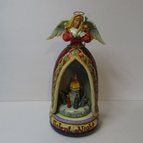 Jim Shore lighted musical angel nativity scene Silent Night 4006648 Christmas - Picture 2 of 11